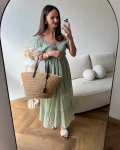 Sukienka Ravela Pistacja 100% Bawełna 