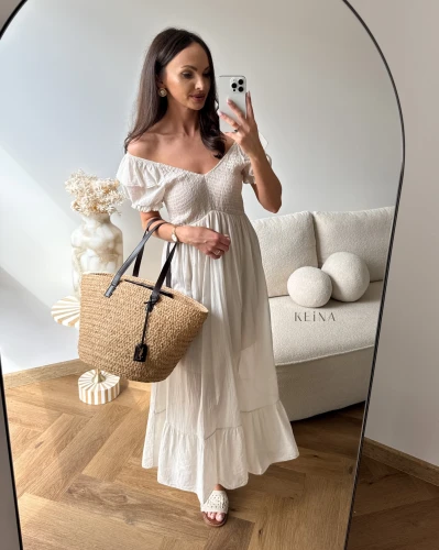 Sukienka Ravela Beige 100% Bawełna 