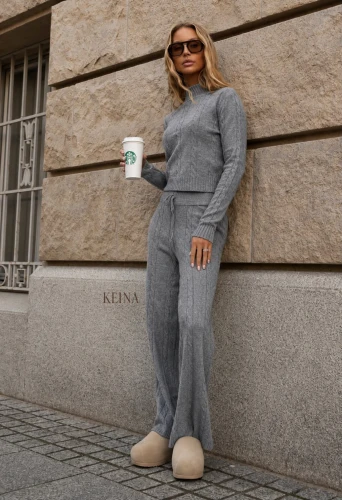 Komplet Livia Knit Szary 